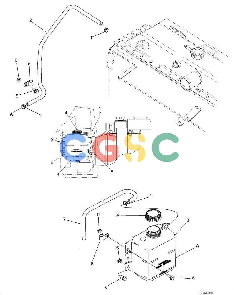 纽荷兰零件查询(D150B) - CRAWLER DOZER TIER 3 (HYDRO) (10/07-) (02-04) - COOLANT RECOVERY SYSTEM New Holland Constructuion