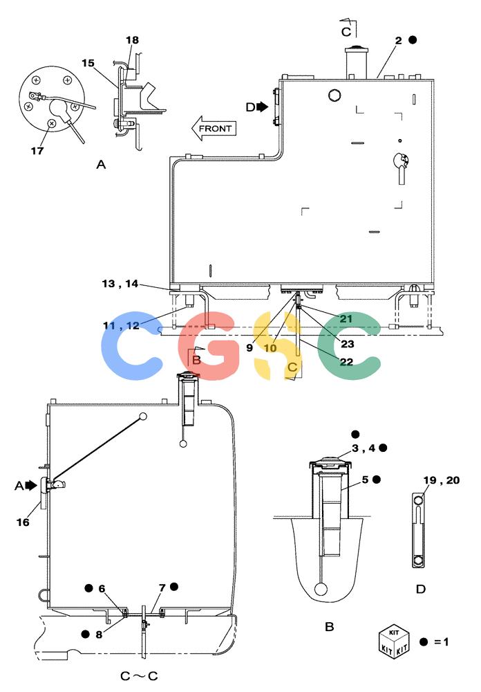 纽荷兰零件查询(E805) - CRAWLER EXCAVATOR TIER 3 (7/06-) (03-002-00[01]) - FUEL TANK New Holland Constructuion