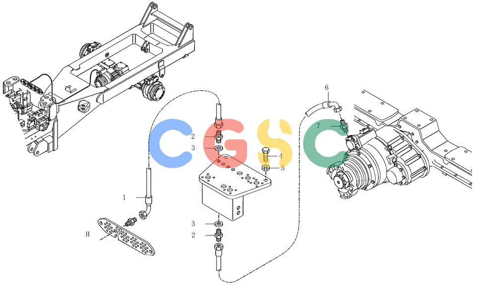 纽荷兰零件查询(AD300) - ARTICULATED DUMP TRUCK (1/01-) (3.436/3[03]) - HYDRAULIC CIRCUIT - DIFFERENTIAL LOCKING New Holland Constructuion