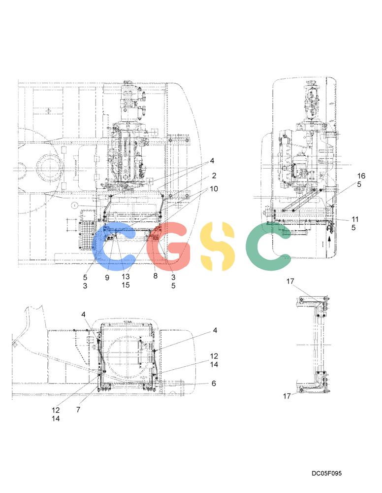 纽荷兰零件查询(EH215) - CRAWLER EXCAVATOR (9/03-) (02 -08[00]) - RADIATOR MOUNTING (YN05P00037F2) New Holland Constructuion