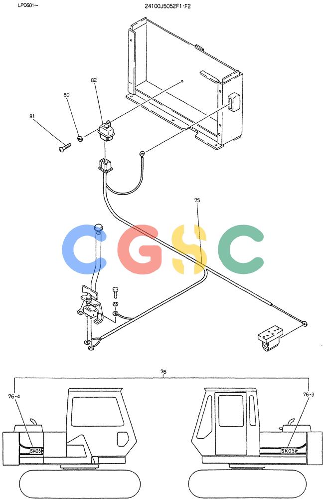 神钢零件查询(K905LC) - EXCAVATOR BTW YP0115 - YP0301 (1/85-12/03) (09-019[03]) - CONTROL ASSY (DOZER) 24100J5052F1 Kobelco