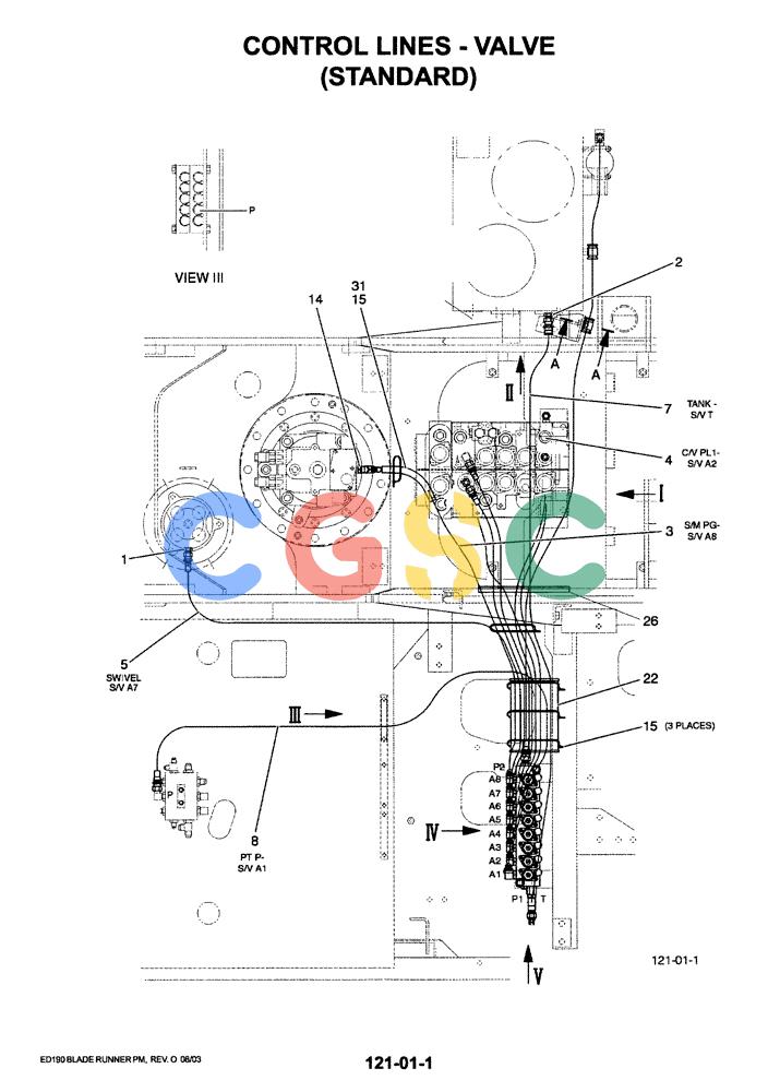 神钢零件查询(ED190LC-6E) - BLADE RUNNER EXCAVATOR/DOZER BTW YL03U0136 - YL03U0292 (1/05-12/06) (01-034[01]) - CONTROL LINES - VALVE (STANDARD) Kobelco