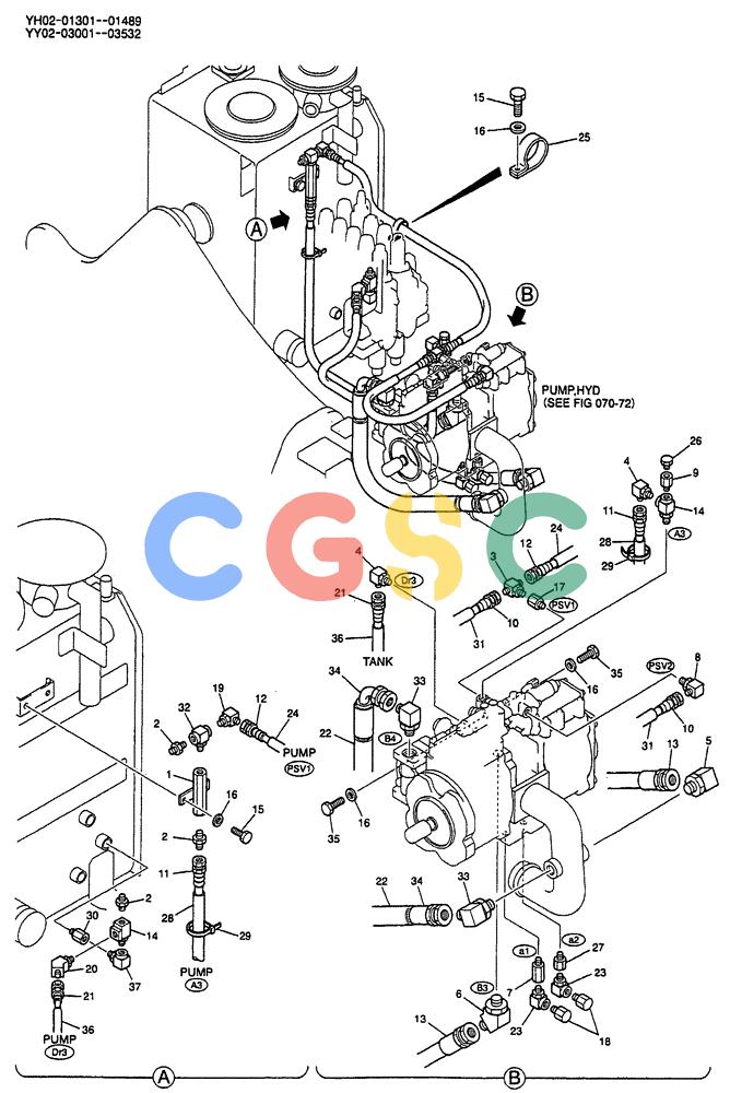 神钢零件查询(ED150) - BLADE RUNNER EXCAVATOR/DOZER BTW YL04-00501 - YL04-00554 (4/03-10/03) (07-032) - CONTROL LINES REMOTE P/N YY06H00007F2 Kobelco