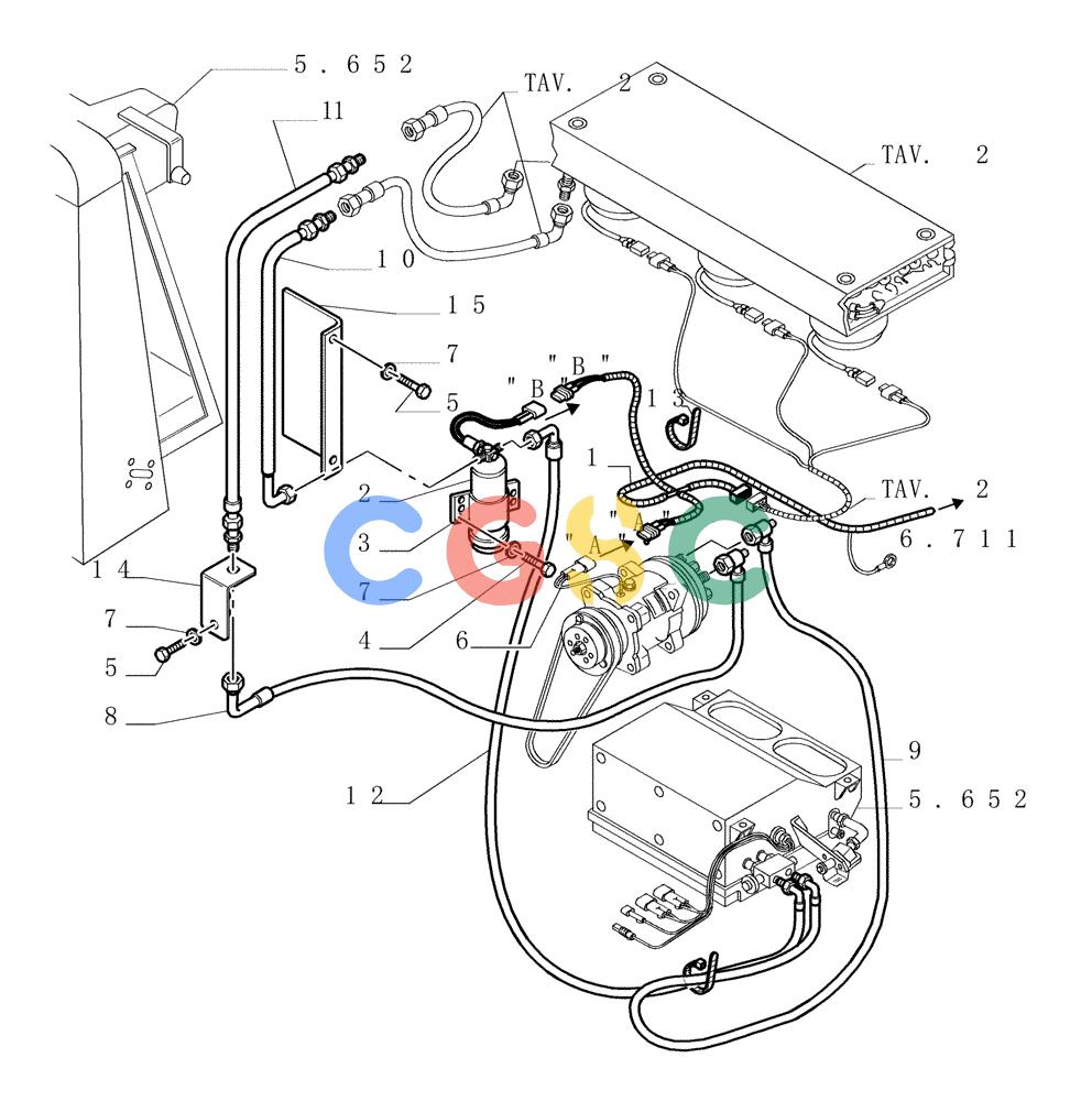 纽荷兰零件查询(DC150LT) - CRAWLER DOZER (6/00-) (9.665[03]) - AIR CONDITIONING - PIPING - OPTIONAL CODE 76054951 New Holland Constructuion