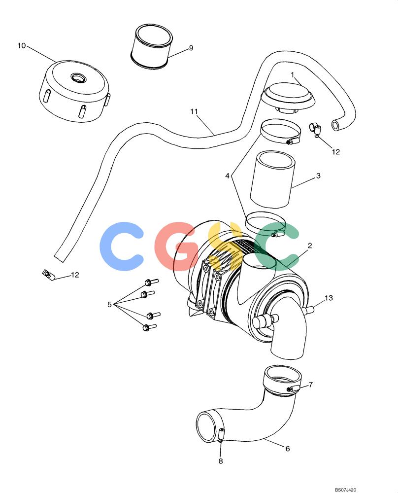 纽荷兰零件查询(D95B) - CRAWLER DOZER TIER 3 (3/08-) (02-06) - AIR CLEANER - MOUNTING New Holland Constructuion