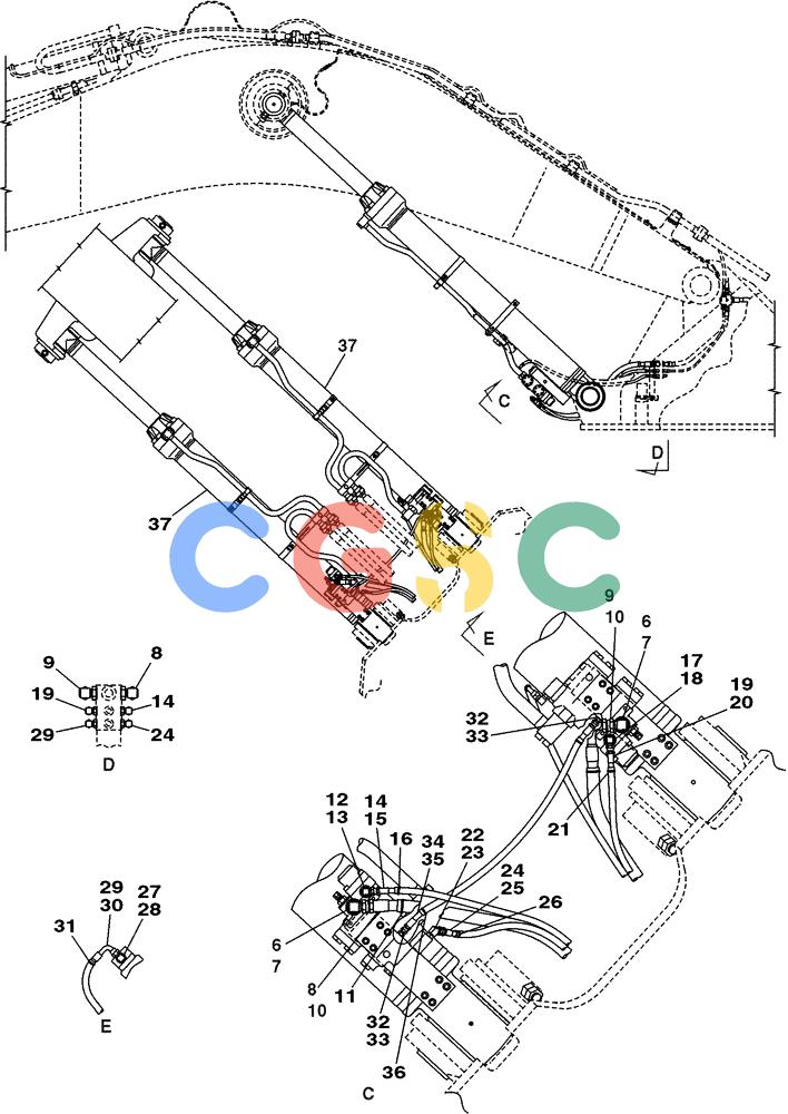 纽荷兰零件查询(E805) - CRAWLER EXCAVATOR (1/05-) (08-139-01[01]) - HYDRAULICS BOOM - WITH LOAD HOLD New Holland Constructuion
