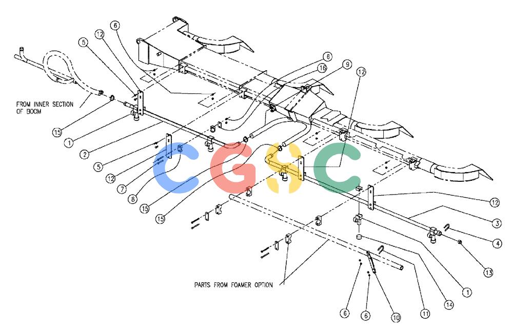 凯斯零件查询(810) - FLEX-AIR APPLICATOR - 2009 (9/09-12/11) (10-030) - WET BOOM, 3.0", LH, OUTER, 60' Case Agriculture