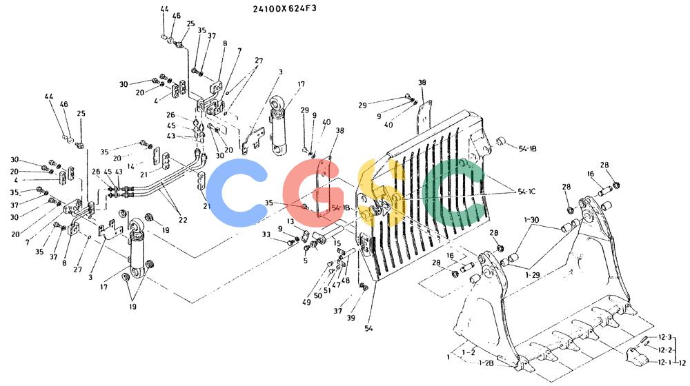 神钢零件查询(K935) - EXCAVATOR BTW L70106 - L70166, LU0067 (1/76-12/03) (09-010) - BUCKET ASSY, STANDARD P/N 24100X624F3 Kobelco