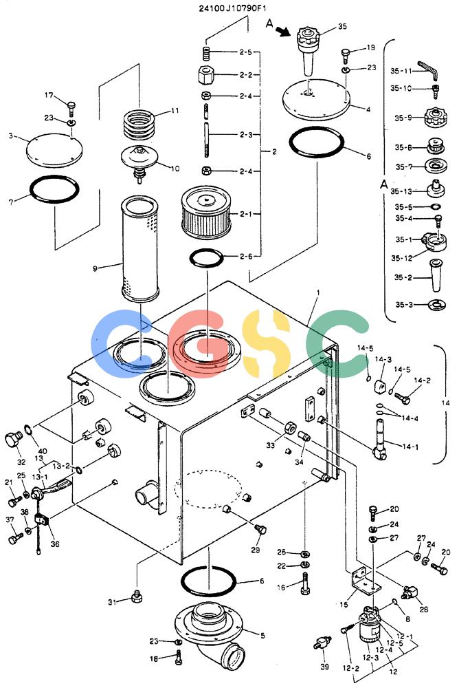 神钢零件查询(MD320BLC) - EXCAVATOR BTW YC0301 - YC0747 (1/80-12/06) (01-004) - TANK ASSY, HYDR Kobelco