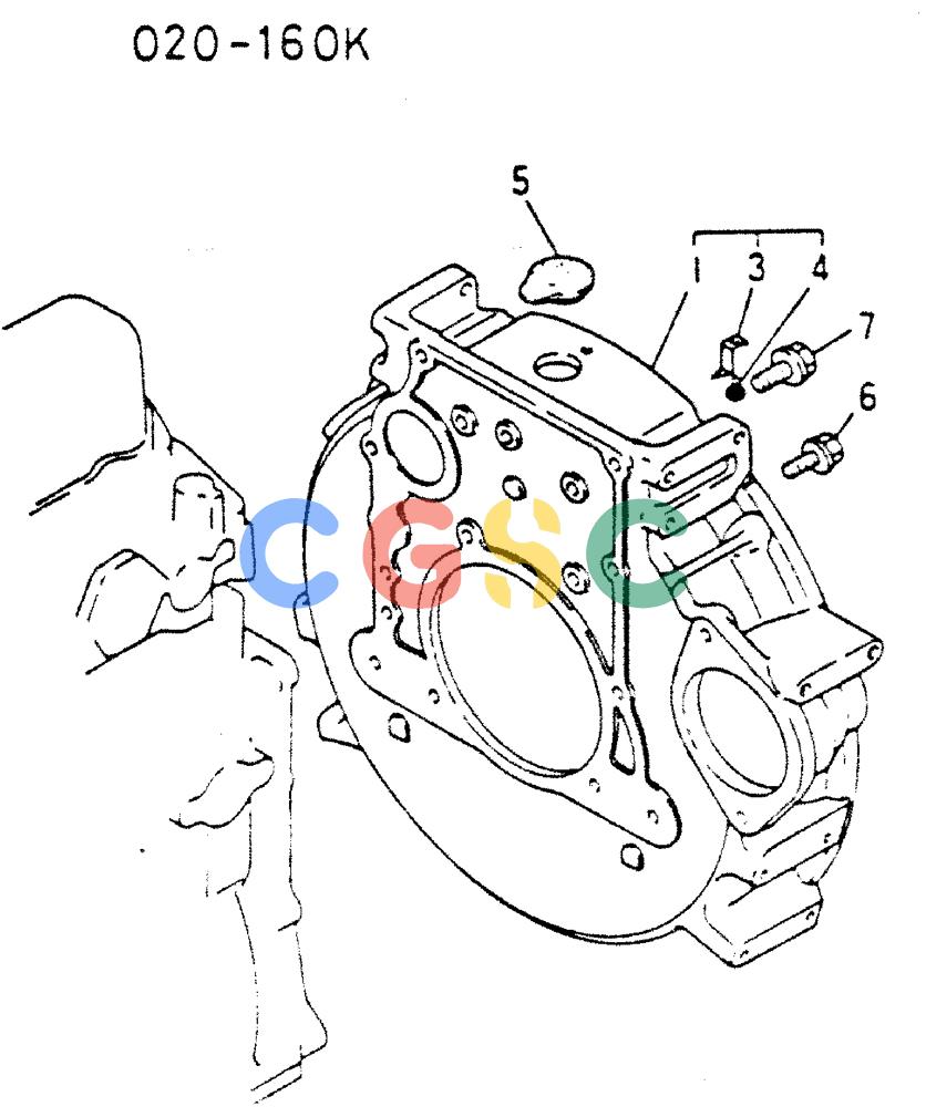 神钢零件查询(MD200C) - EXCAVATOR BTW YQU0701 - YQU2000 (1/80-12/06) (17-007) - FLYWHEEL HOUSING 020-160K Kobelco