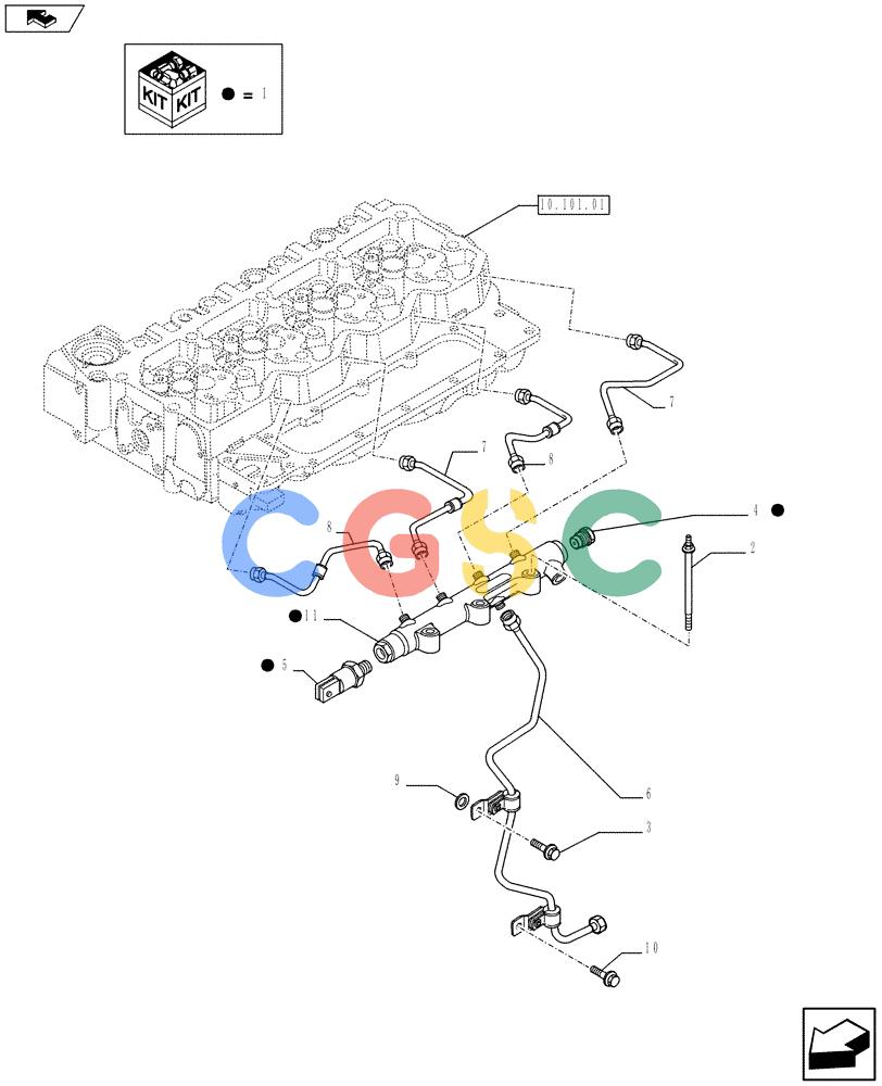 神钢零件查询(F4HFE413J A003) - ENGINE 5801404986 - 84371228 (1/10-) (10.218.03) - INJECTION EQUIPMENT - PIPING (2857016) Kobelco
