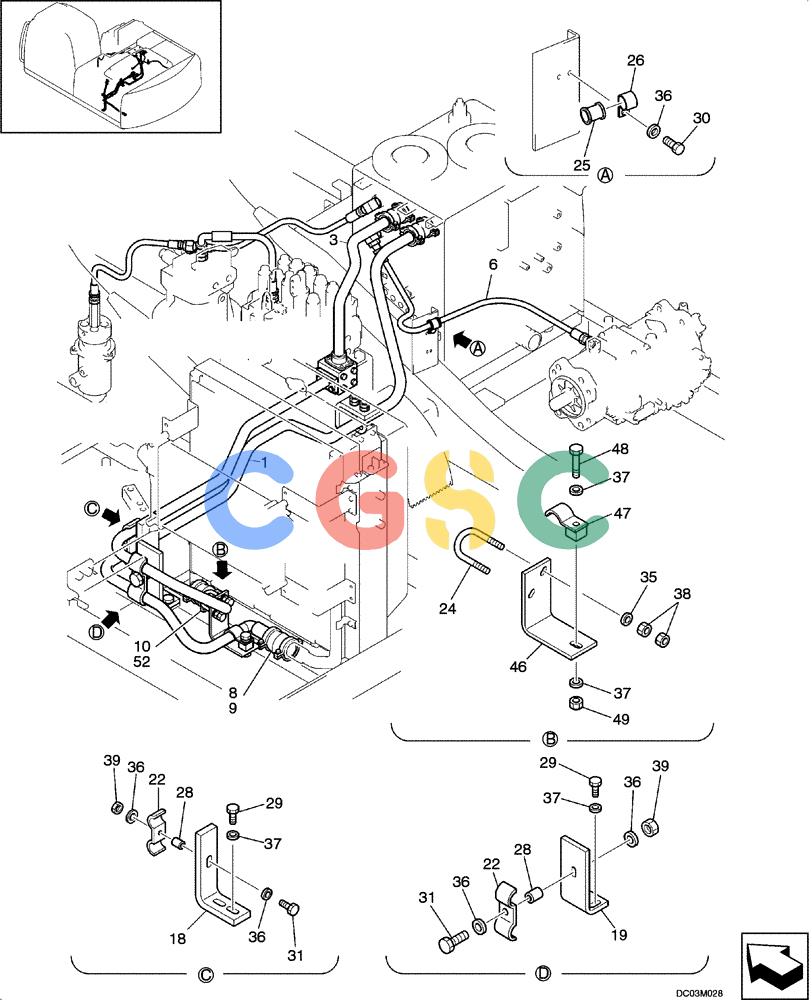 纽荷兰零件查询(E215) - CRAWLER EXCAVATOR (NA) - ASN N6DA21215 (1/06-) (08 -10[00]) - HYDRAULIC LINES, RETURN New Holland Constructuion