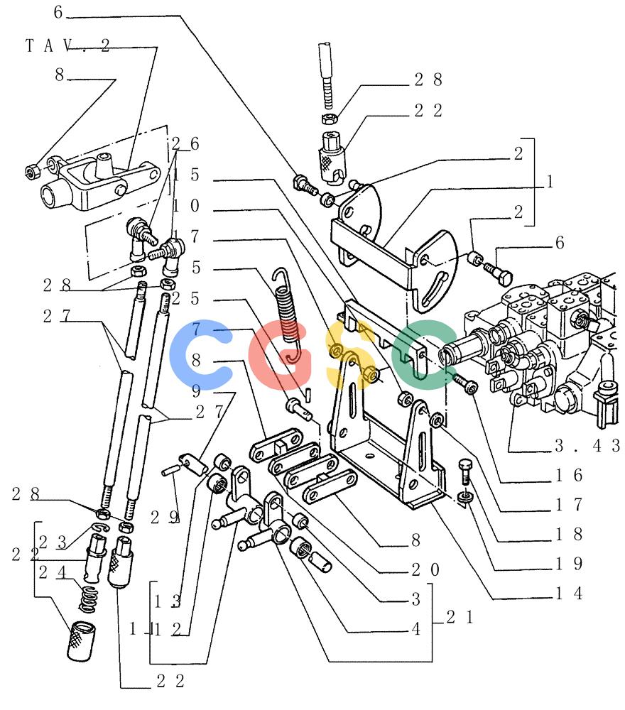 纽荷兰零件查询(FD145) - CRAWLER DOZER (N.A. VERSION) (10/98-) (3.437[01]) - CONTROL VALVE LINKAGE New Holland Constructuion