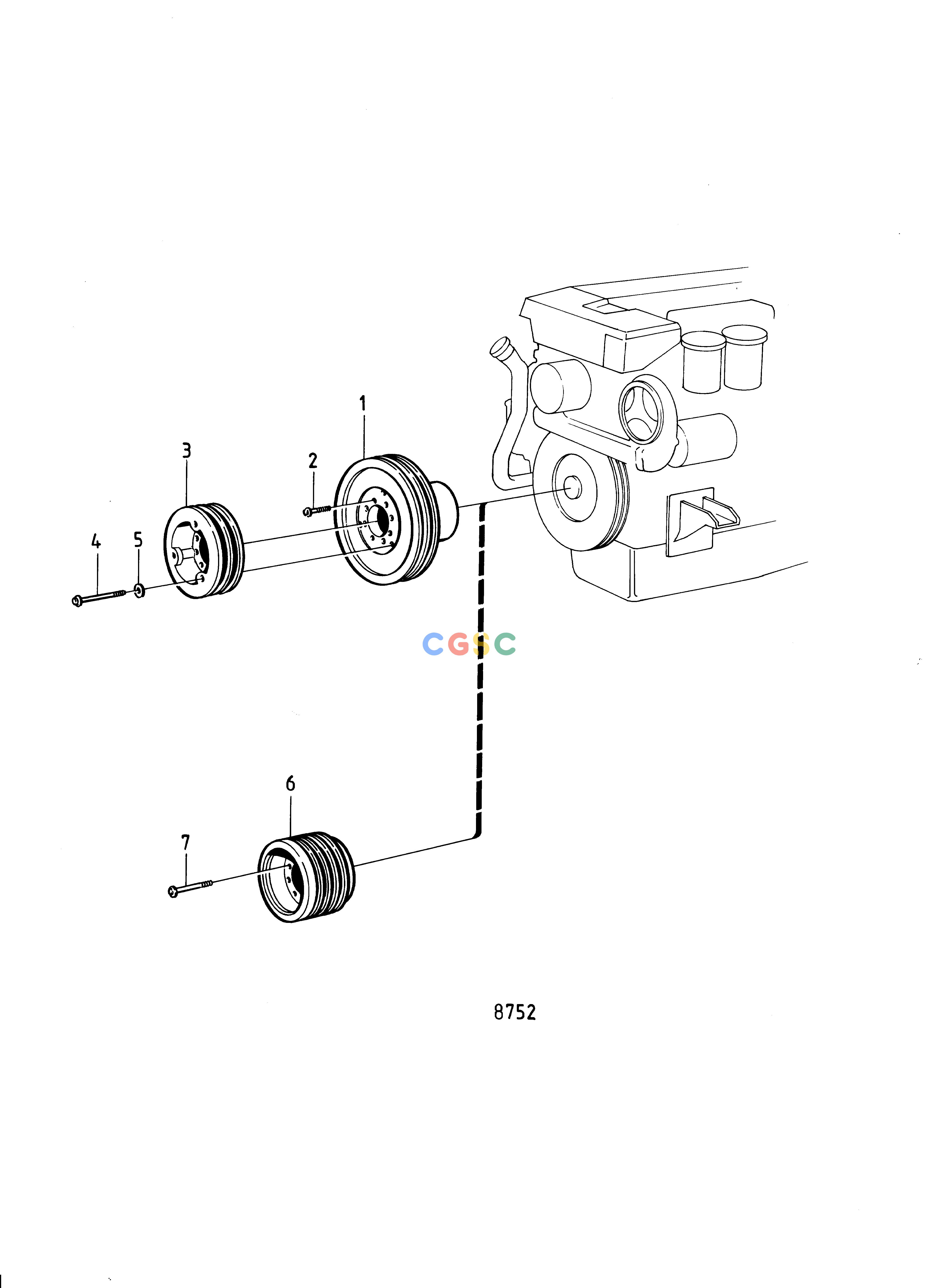 沃尔沃零件查询TAMD72P-A; TAMD72WJ-AElectrical SystemExtra PulleyEPC Volvo Penta Parts catalog