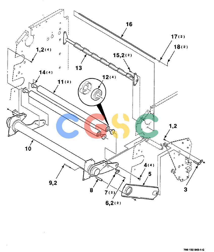 凯斯零件查询(RS561A) - CASE IH ROUND BALER (1/99-12/00) (6-012) - BELT TENSIONING ROLLER ASSEMBLY Case Agriculture