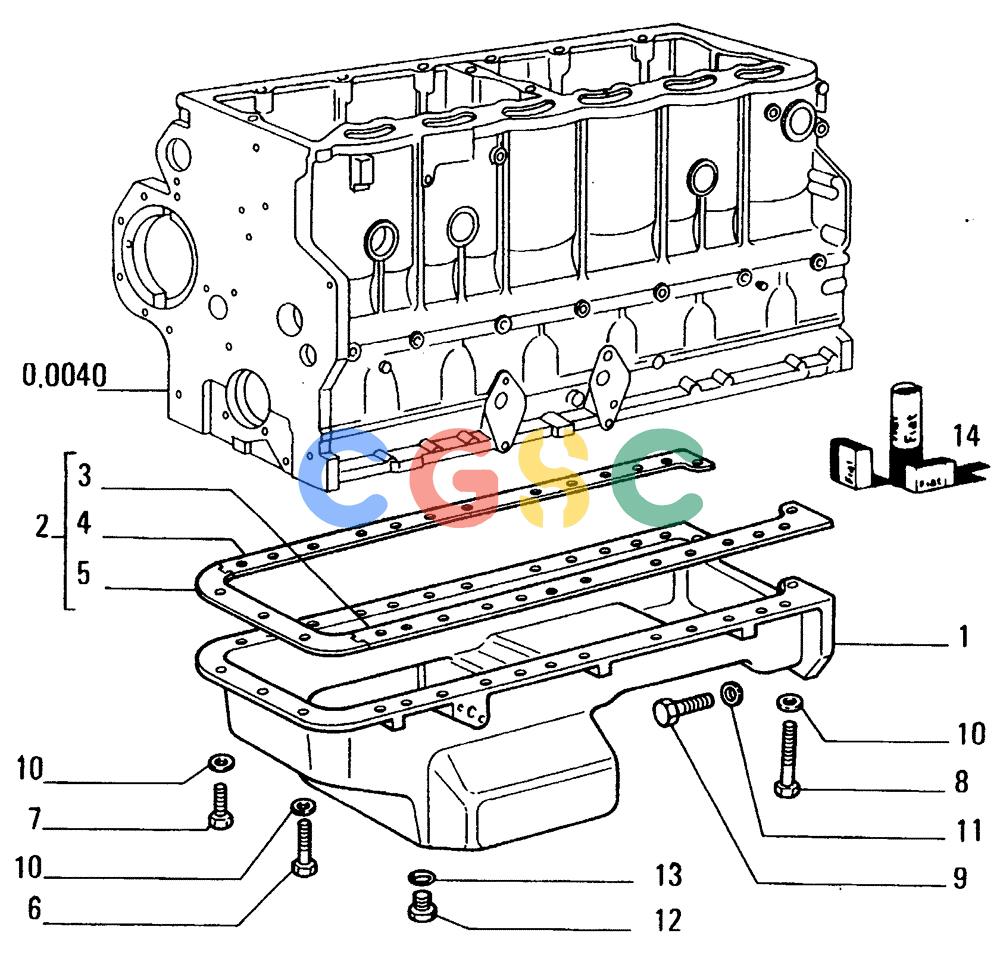 纽荷兰零件查询(FD14E) - CRAWLER DOZER (0.0042[001]) - ENGINE OIL SUMP New Holland Constructuion