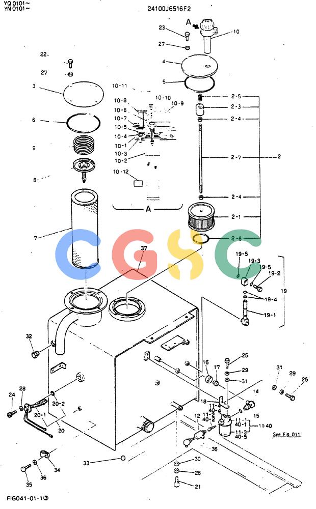 神钢零件查询(MD200BLC) - EXCAVATOR BTW YQ0101 - YQ0564 (1/80-12/06) (01-006) - TANK ASSY, HYDR Kobelco