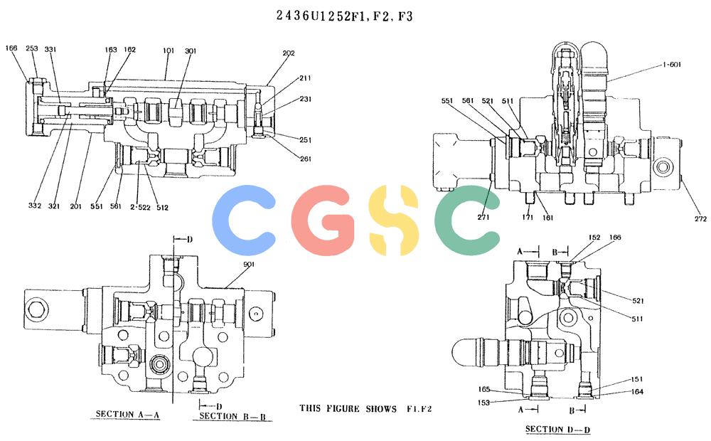 神钢零件查询(K907LC) - MARK II EXCAVATOR ASN YQ0565 (GLOBAL) (1/87-12/03) (11-030[01]) - VALVE ASSY, CONTROL (SWING) Kobelco