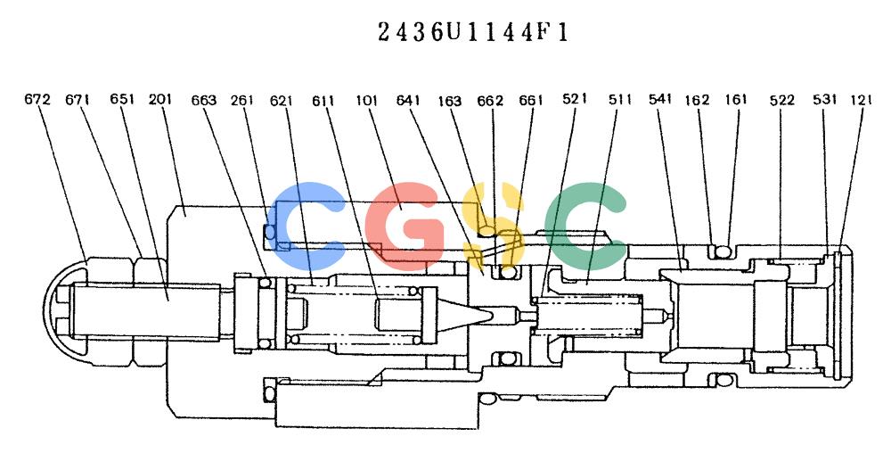神钢零件查询(K907LC) - MARK II EXCAVATOR ASN YQ0565 (GLOBAL) (1/87-12/03) (11-019) - VALVE ASSY, RELIEF (2436U1144F1) Kobelco