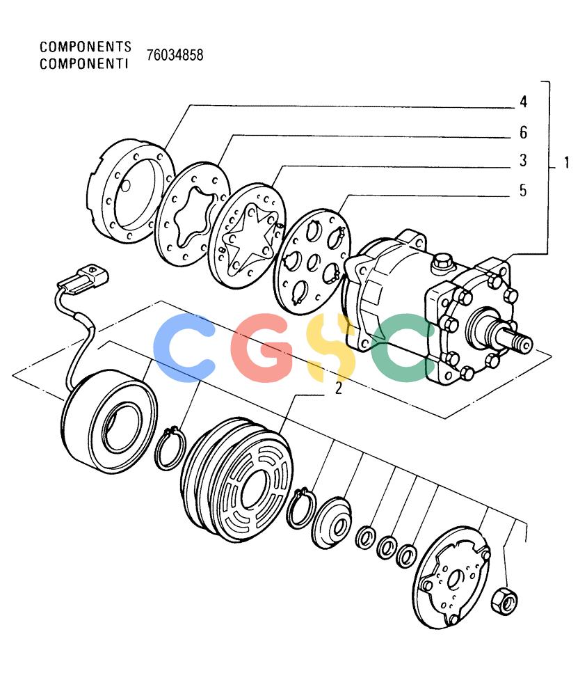 纽荷兰零件查询(FD175) - CRAWLER DOZER (N.A. VERSION)(S/N 061640 & AFTER) (1/93-) (9.665[07]) - AIR CONDITIONING - COMPRESSOR - OPTIONAL CODE 76042216 New Holland Constructuion