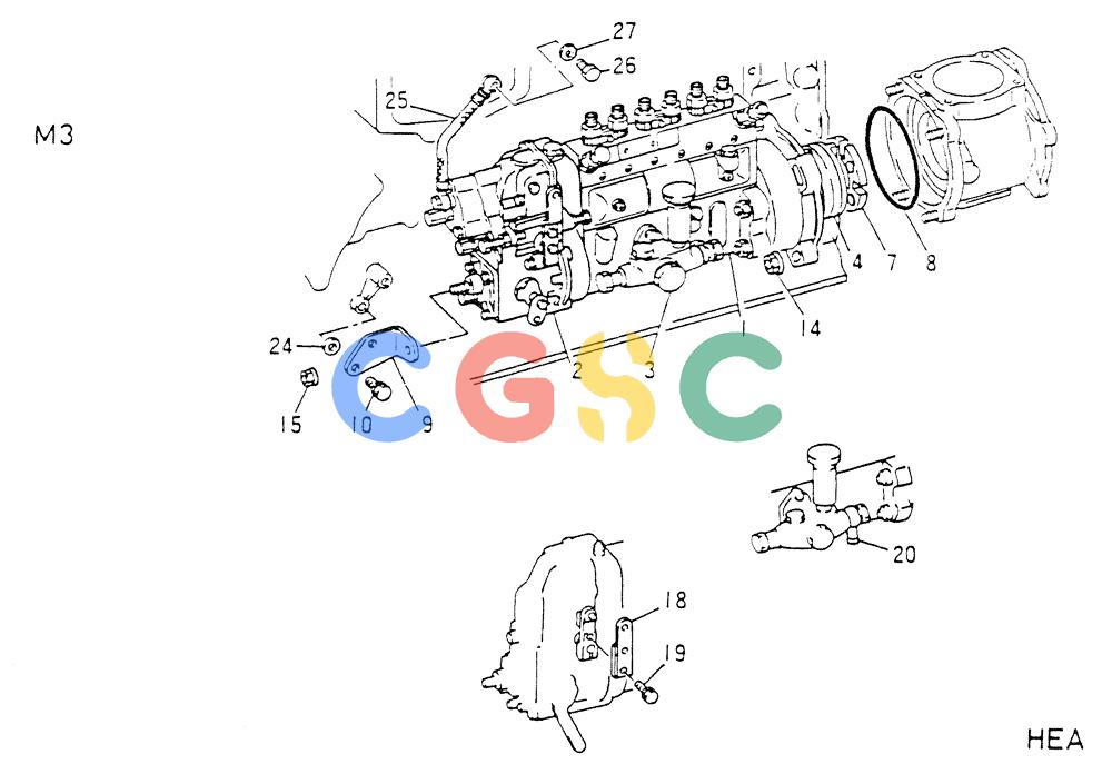 神钢零件查询(6D16-T) - MITSUBISHI DIESEL ENGINE - K907 & MD180LC (1/87-12/06) (03-003) - FUEL INJECTION PUMP GENERAL Kobelco