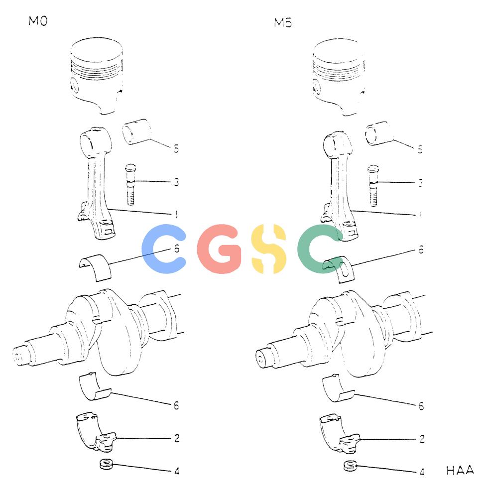 神钢零件查询(6D16-T) - MITSUBISHI DIESEL ENGINE - K907 & MD180LC (1/87-12/06) (01-011) - CONNECTING ROD & BEARING Kobelco