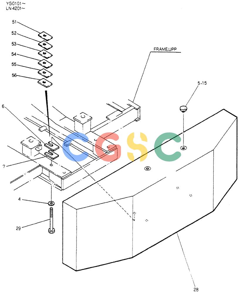 神钢零件查询(K907CLC) - EXCAVATOR BTW YG0101 - YG0500 (1/85-12/03) (01-005) - COUNTER WEIGHT ASSY Kobelco