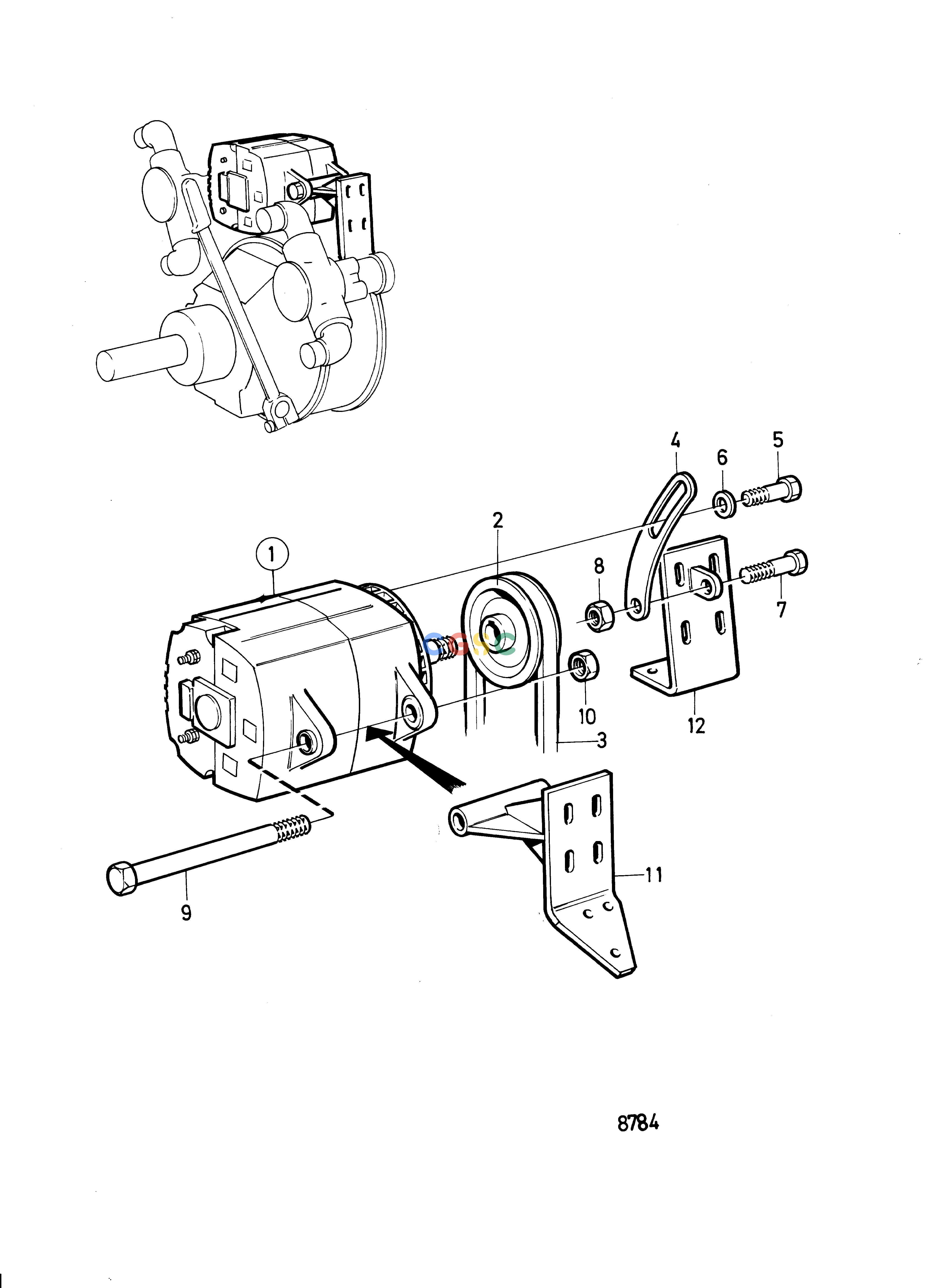 沃尔沃零件查询TAMD71A; TAMD72AElectrical SystemExtra AlternatorEPC Volvo Penta Parts catalog