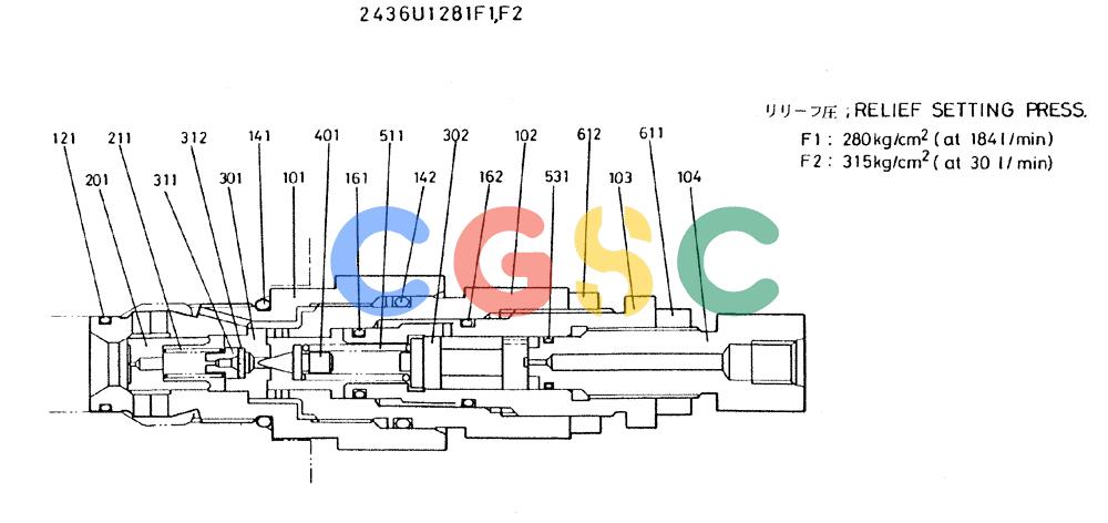 神钢零件查询(MD300LC) - EXCAVATOR BTW YC0101 - YC0300 (1/80-12/06) (08-010) - VALVE ASSY, RELIEF Kobelco