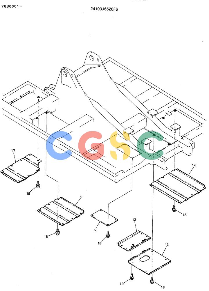 神钢零件查询(MD200BLC) - EXCAVATOR ASN YQU0001 (1/80-12/06) (02-007) - COVER ASSY, UNDER Kobelco