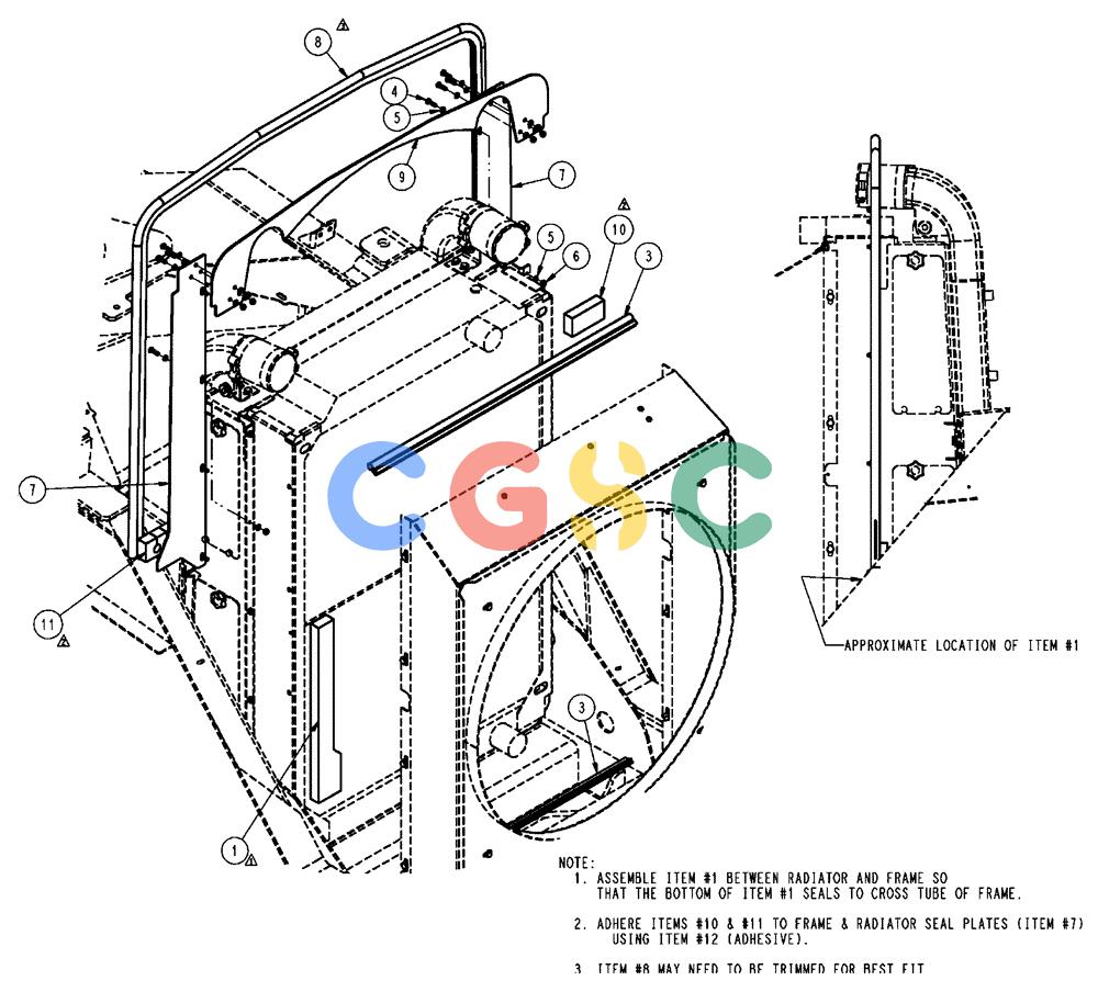 凯斯零件查询(FLX3510) - FLOATER (8/04-8/06) (04-021) - BAFFLE GROUP, SIDE RADIATOR Case Agriculture