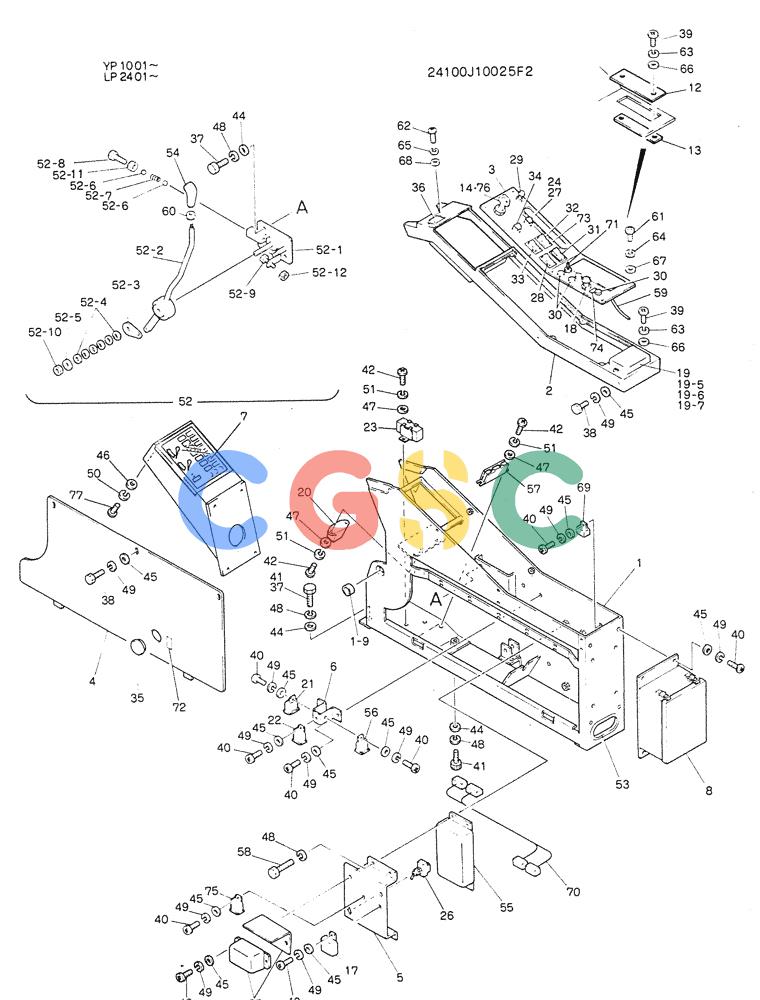 神钢零件查询(K905LC) - MARK II EXCAVATOR BTW YP1001 - YP1281 (1/87-12/03) (05-013) - PANEL ASSY, INST (FOR NORTH EUROPE) Kobelco