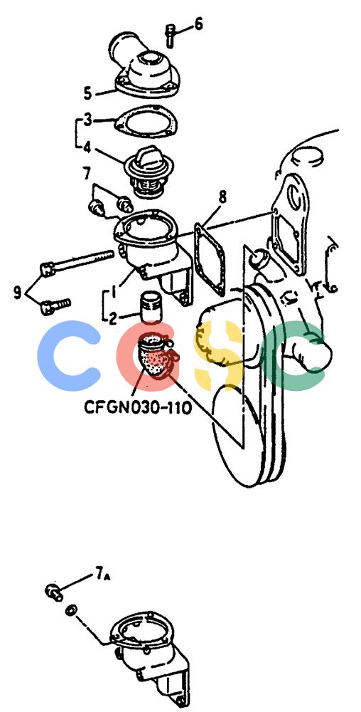 神钢零件查询(MD240C) - EXCAVATOR BTW LLU0301 - LLU0600 (1/80-12/06) (17-024) - WATER PIPE & THERMOSTAT - 030-120D Kobelco