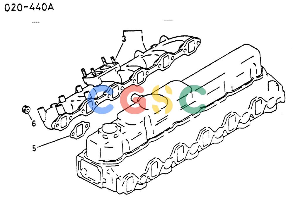 神钢零件查询(MD200C) - EXCAVATOR BTW YQU0701 - YQU2000 (1/80-12/06) (17-020) - EXHAUST MANIFOLD Kobelco