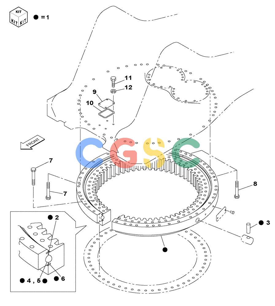 纽荷兰零件查询(E805) - CRAWLER EXCAVATOR TIER 3 (7/06-) (09-001-00[01]) - SWING COMPONENTS New Holland Constructuion