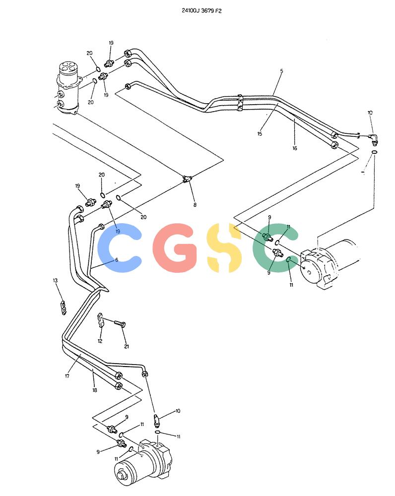神钢零件查询(K904DL) - EXCAVATOR ASN LX1201 (1/84-12/03) (06-001) - HYDR LINES, LOW P/N 24100J3679F2 Kobelco