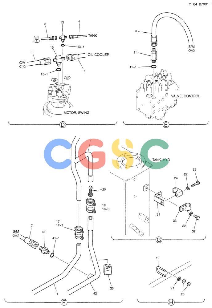纽荷兰零件查询(BREAKER) - NIBBLER/BREAKER ATTACHMENT - E70SR ASN YT04-07001 (01-017[02]) - HYD LINES, RETURN (BREAKER) New Holland Constructuion