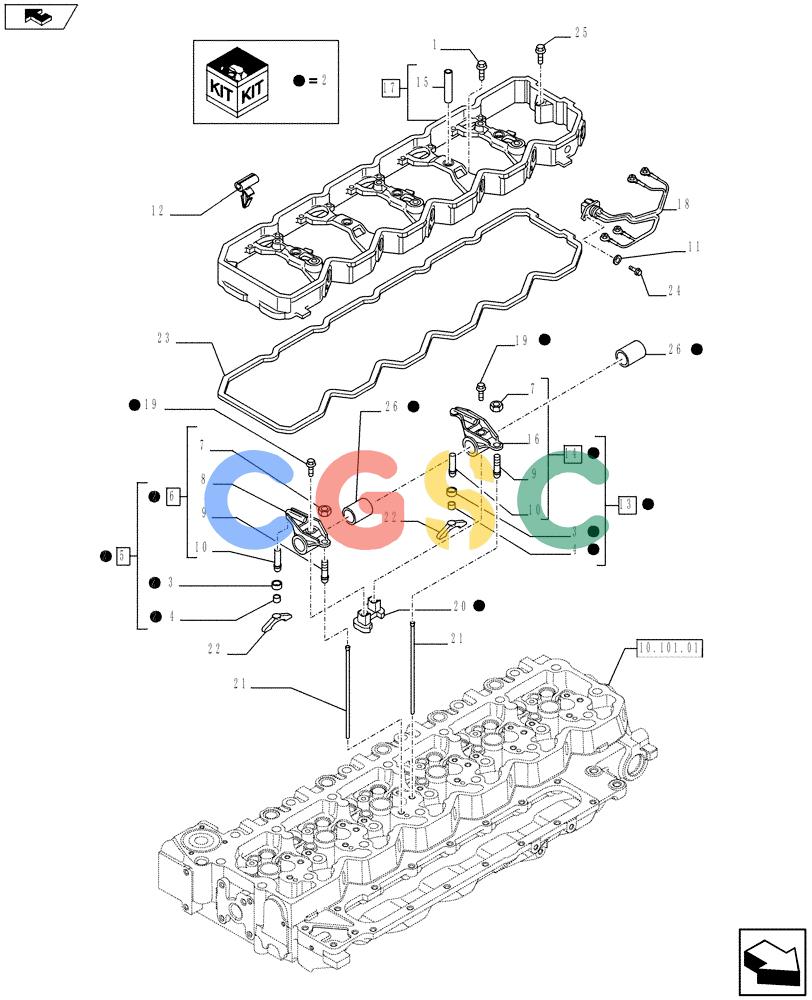 神钢零件查询(F4HFE613U A005) - ENGINE 5801366315 - 84169137 (3/10-) (10.106.02) - ROCKER SHAFT (504049017) Kobelco