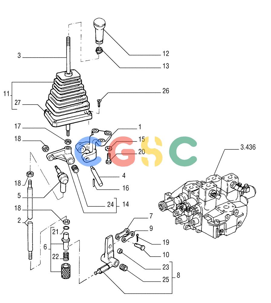 纽荷兰零件查询(FD175) - CRAWLER DOZER (N.A. VERSION)(S/N 061640 & AFTER) (1/93-) (3.437[03]) - CONTROL VALVE LINKAGE New Holland Constructuion