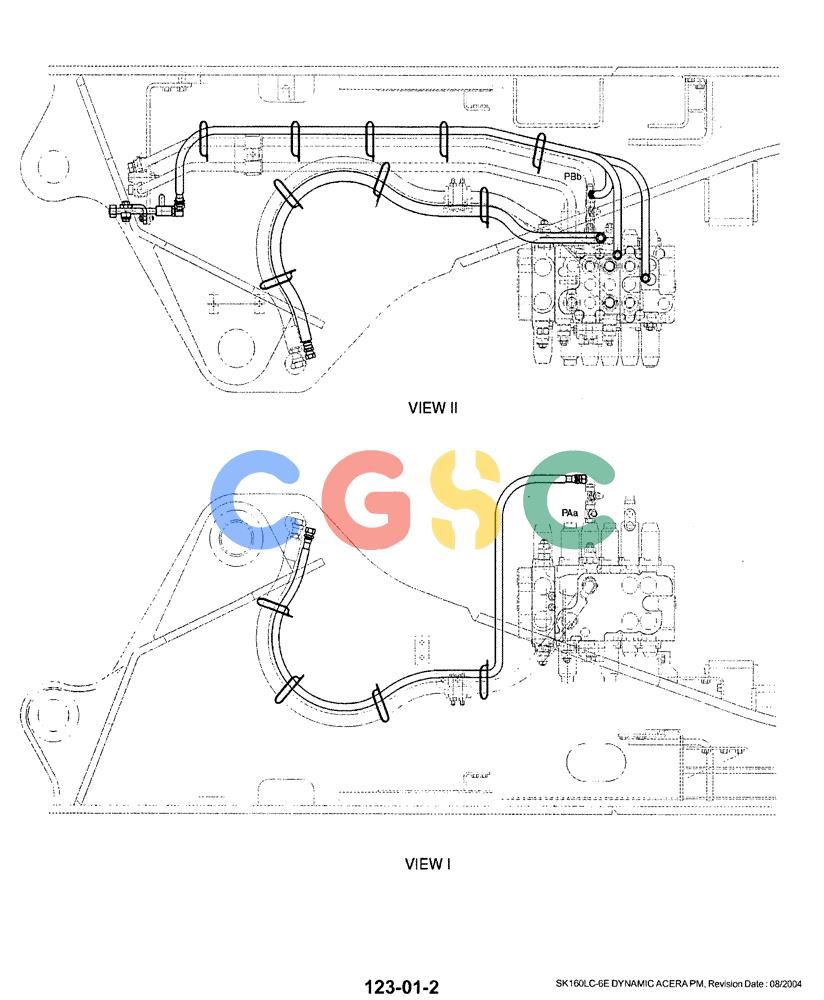神钢零件查询(SK160LC-6E) - DYNAMIC ACERA EXCAVATOR 08/2004 ASN YM03U0523 (8/04-12/07) (01-032[02]) - CONTROL LINES - VALVE, P/N YM64H00028F1, F2 Kobelco