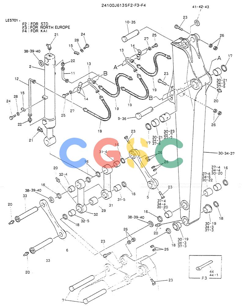 神钢零件查询(K903) - MARK II EXCAVATOR BTW LE6601 - LE7871 (1/88-12/03) (09-001[03]) - ARM ASSY, 2.1M Kobelco