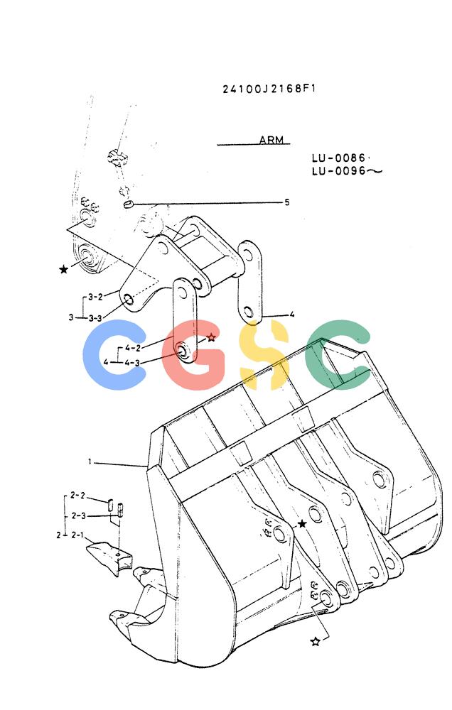 神钢零件查询(K935) - EXCAVATOR SUPPLEMENT ASN LU00154 (1/76-12/03) (08-019) - BUCKET ASSY FOR LOADING, 2.6M³ Kobelco