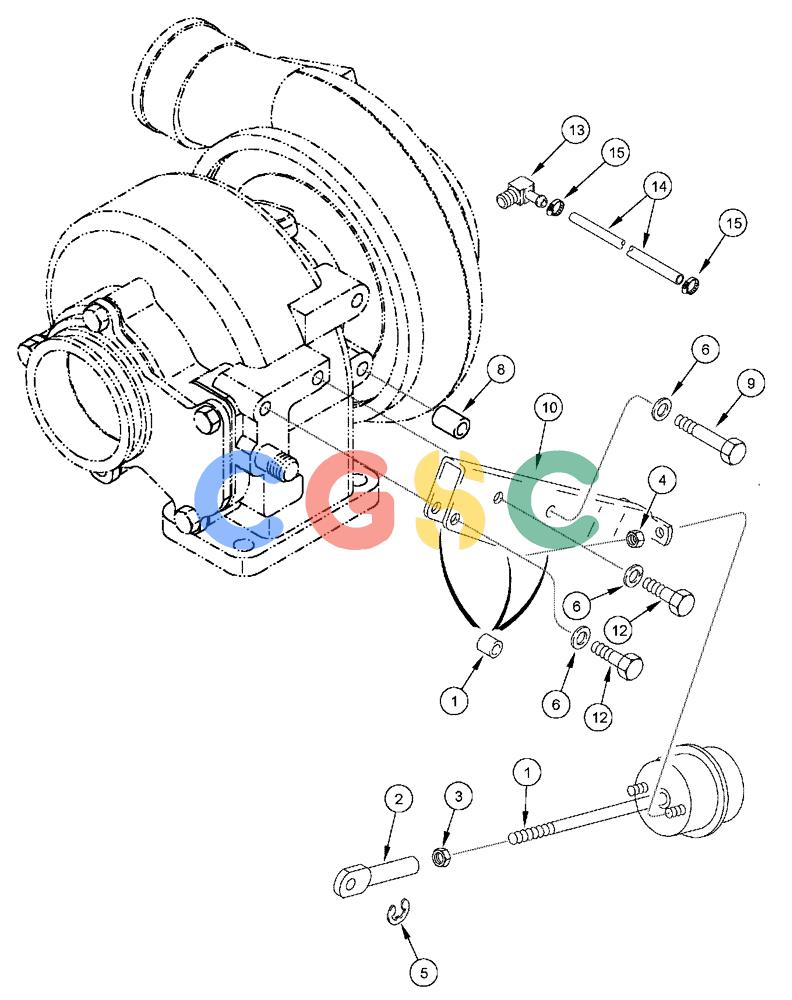 凯斯零件查询(FLX3510) - FLOATER (8/04-8/06) (02-042) - TURBOCHARGER - WASTEGATE ACTUATOR, FLX 3510 Case Agriculture