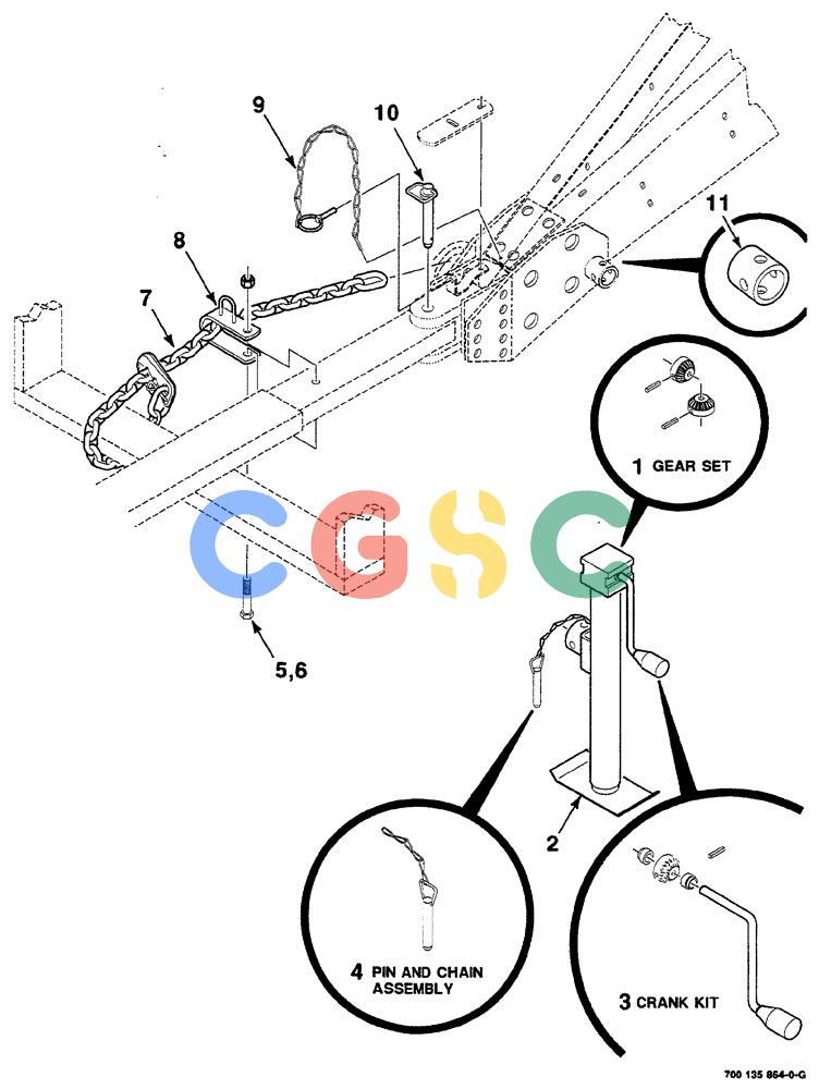凯斯零件查询(RS561A) - CASE IH ROUND BALER (1/99-12/00) (7-002) - SAFETY CHAIN AND JACK ASSEMBLIES Case Agriculture