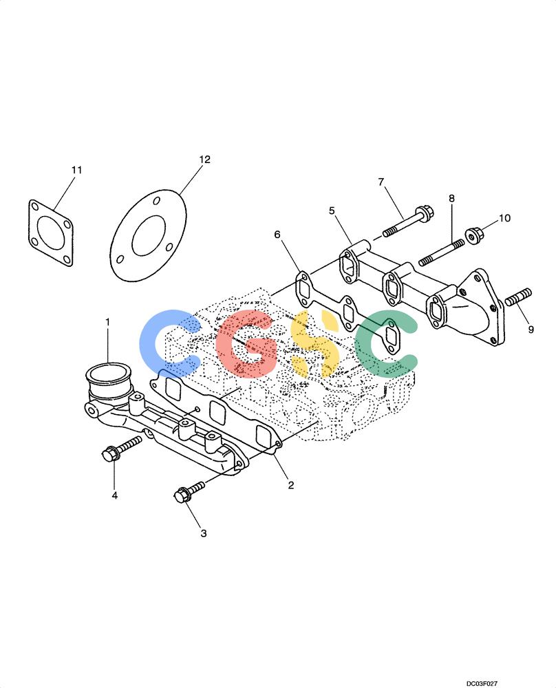 纽荷兰零件查询(E15) - COMPACT CRAWLER EXCAVATOR (N.A.) (1/06-) (02-10[00]) - MANIFOLD - EXHAUST AND INTAKE New Holland Constructuion