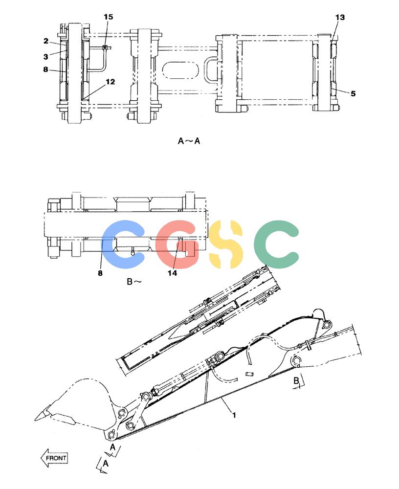 纽荷兰零件查询(E805) - CRAWLER EXCAVATOR (1/05-) (09-101-03[01]) - DIPPER - 5,62 M New Holland Constructuion