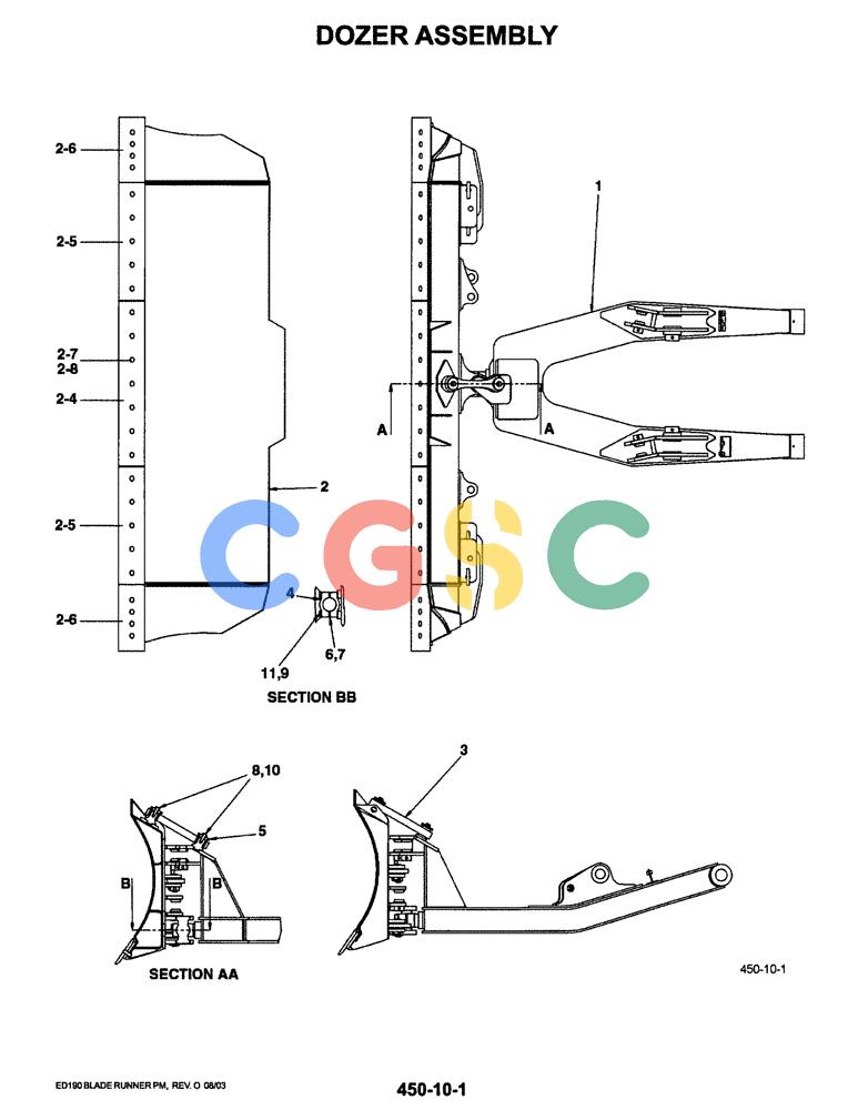 神钢零件查询(ED190LC-6E) - BLADE RUNNER EXCAVATOR/DOZER BTW YL03U0136 - YL03U0292 (1/05-12/06) (03-021-01) - DOZER ASSEMBLY (AFTER S/N YL03U0155) Kobelco