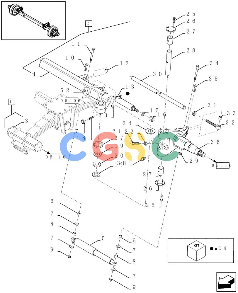 凯斯零件查询(LBX431S) - BIG RECTANGULAR BALER (6/01-12/03) (05.09[01]) - TANDEM AUTO-STEER AXLE WTHOUT BRAKES Case Agriculture