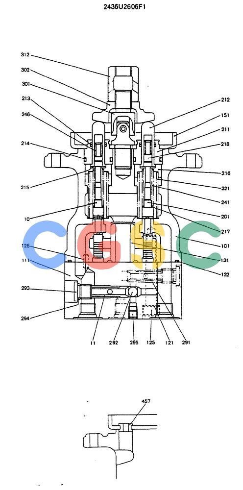 神钢零件查询(MD140C) - EXCAVATOR BTW YPU0301 - YPU0500 (1/80-12/06) (16-006) - VALVE ASSY, PILOT P/N 2436U2606F1 Kobelco