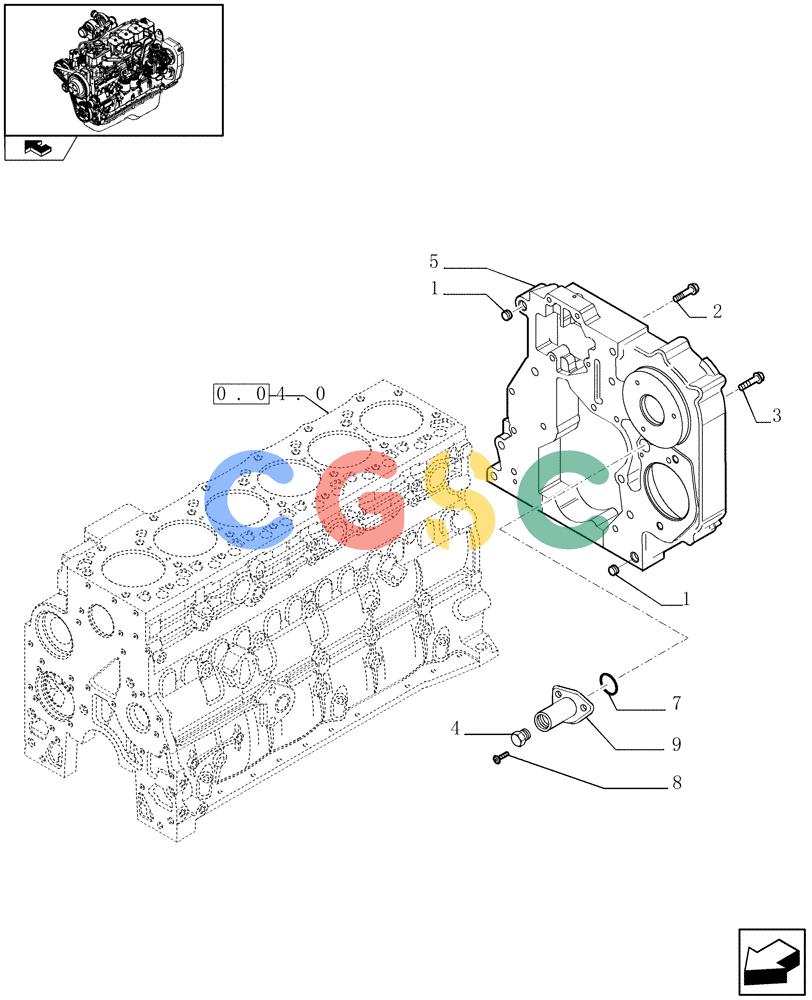 神钢零件查询(F4GE9684B J600) - ENGINE 504116859 - 87050849 (1/07-) (0.04.3[01]) - CRANKCASE COVERS (2852682) Kobelco